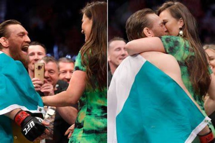 Conor McGregor kisses girlfriend Dee Devlin after UFC 246 win